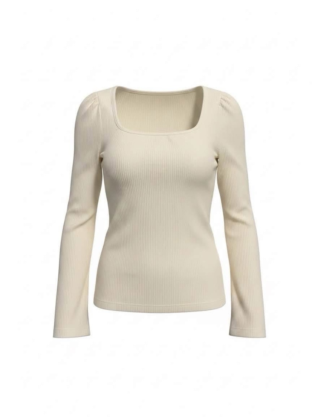 J. Crew Ivory Ribbed Square-Neck Crew Sweater - Picture 6 of 6